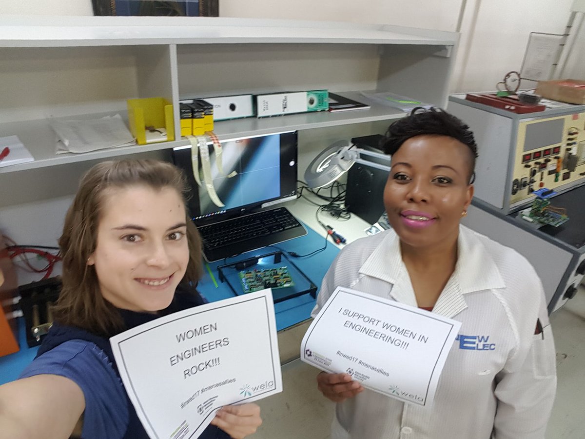 NMMU_IE's tweet photo. "My beautiful colleague, Lebo, and I showing our support for International Women in Engineering Day!" Keri Plumstead #INWED17 @INWED1919 https://t.co/HHGoowJ3HQ