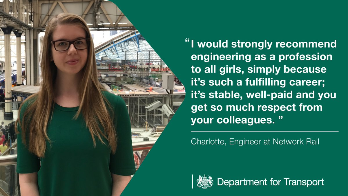 transportgovuk's tweet photo. #INWED17 aims to raise the profile of women in engineering &amp; focus attention on the exciting career opportunities available in the industry https://t.co/Y4hFdJmIkG