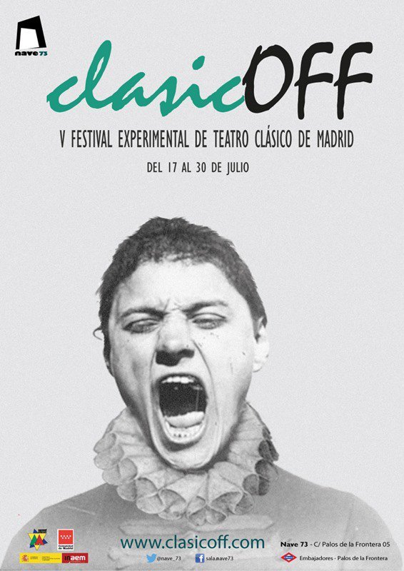 V Festival Experimental de #Teatro Clásico #clasicOFF en <a href="/Nave_73/">Nave73</a>, del 15 al 30 julio dlvr.it/PPVKdq <a href="/TEATROMADRID/">MadridEsTeatro</a>