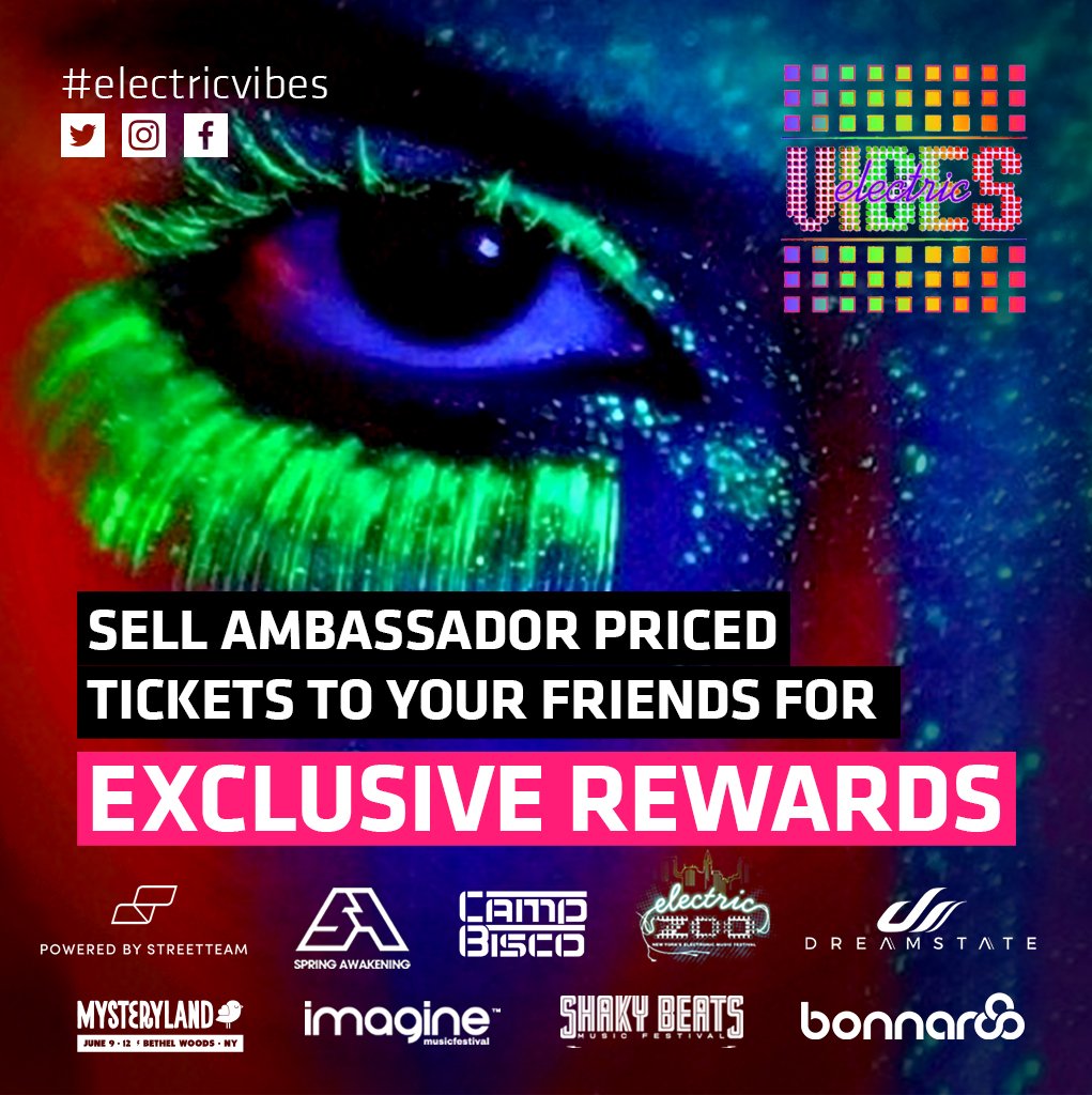 ElectricVibesUS's tweet photo. Sell Ambassador Priced #Festival Tix 2 Friends 4 Rewards #IMF #CampBisco #IMF2016 #Bonnaroo https://t.co/pEBNPnweHW https://t.co/6Qm47yinY6