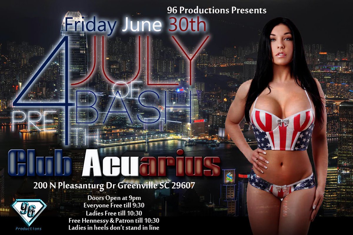 djemoney1's tweet photo. The annual #Pre4thOfJulyBash at #ClubAcuarius Friday #June30th Doors open at 9 free #Hennessy & #Patron till 10:30 https://t.co/mSorxlUKxJ