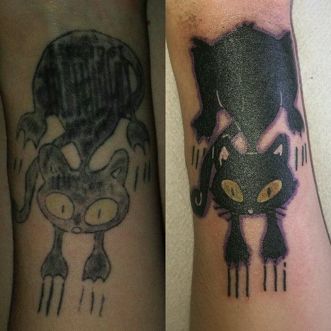 Como se nota cuando el tatuador es profesional. Cambiado gato-marsupilami por #GATO. Gracias a hgh_ink_tattoo<a href="/tag/gato"class="tags"><span>#gato</span></a><a href="/tag/consejotitazenda"class="tags"><span>#consejotitazenda</span></a>