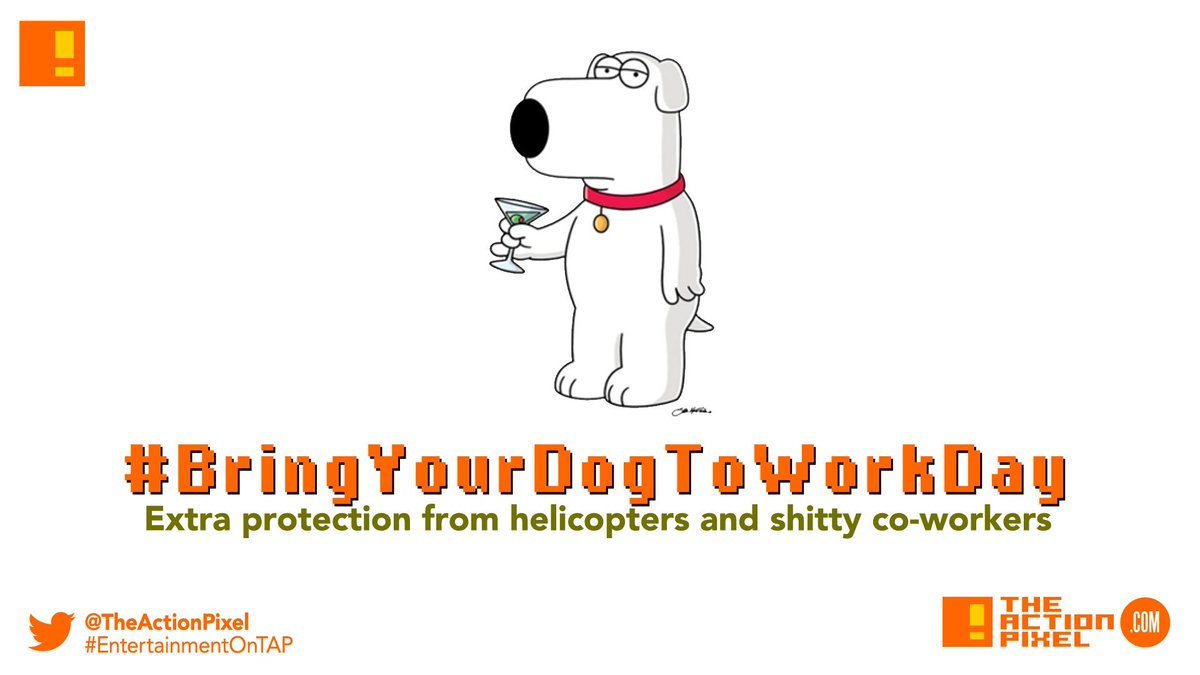 TheActionPixel's tweet photo. #BringYourDogToWorkDay #BrianGriffin #FamilyGuy #TheActionPixel 🐶🐕🐩🌭 https://t.co/POFJVqMpWP