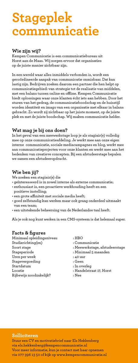 Gisteren was de laatste dag voor stagiaire Puck! Bedankt voor je inzet, hopelijk vond je het net zo leuk als wij! Wil je ook stagelopen?