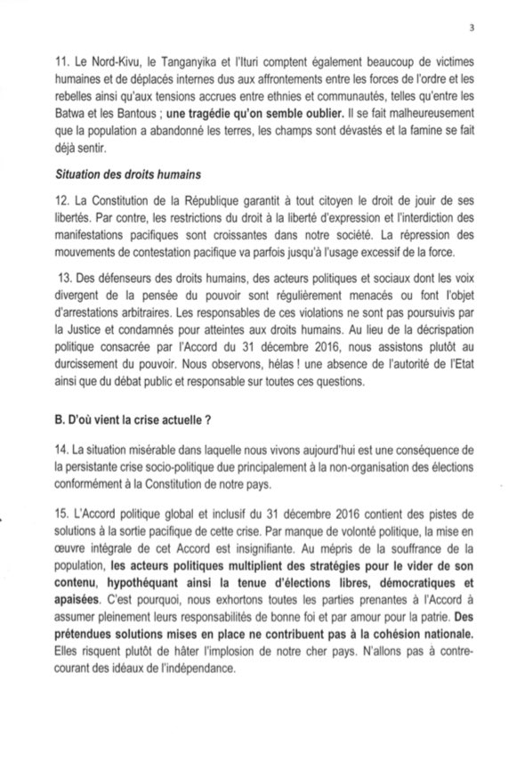 soniarolley's tweet photo. #RDC #Cenco : déclaration des évêques : "Le pays va très mal" 1/2 https://t.co/nBQCseP7M9
