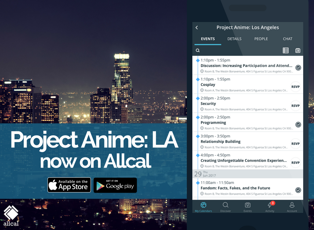 allcalevents's tweet photo. The #ProjectAnime LA calendar is now live on @allcalevents! Follow the calendar to see panels, chat with fellow attendees, and win prizes! https://t.co/2j26o4GigT