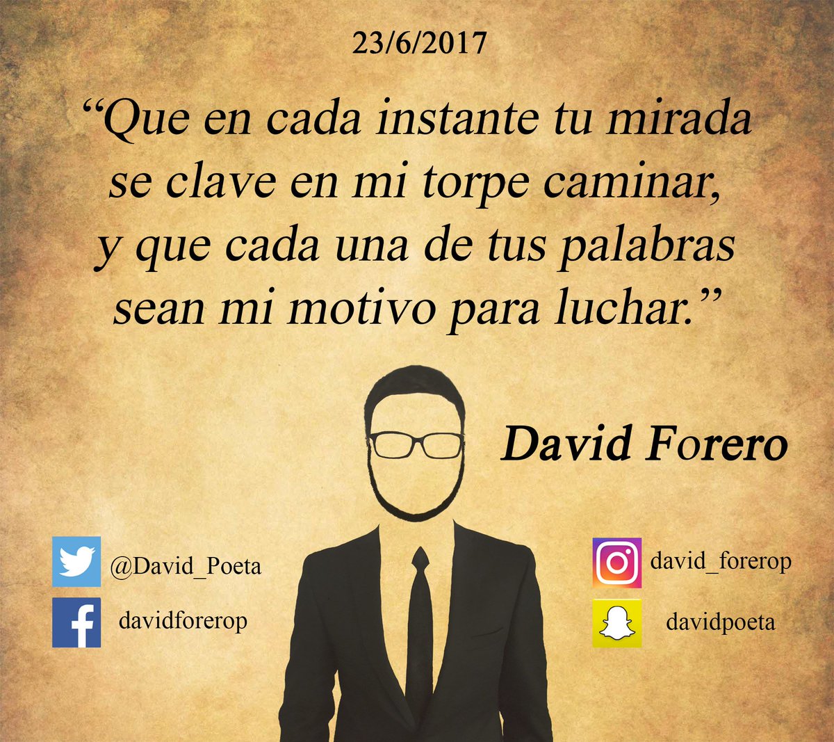 david_forerop's tweet photo. Fragmento de uno de mis #poemas

#FraseDelDia #FrasesConDavidPoeta

#FelizViernes #DavidForero #DavidPoeta #Frase #Frases #FraseDeHoy #TBF https://t.co/PcmUtoZi32