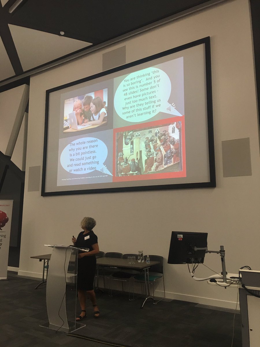 osamasmkhan's tweet photo. We still teach like millennia ago, why? Time to change and engage students says Prof @julieh8 @solentofficial @SolentLearning #SLTCC2017 https://t.co/FjTtgrIIHn