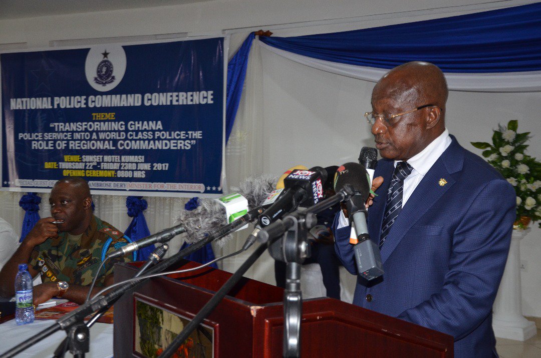 GhPoliceService's tweet photo. The National Police Command Conference for 2017 - Kumasi.
 The Ashanti Regional  Minister Hon. Simon Osei-Mensah's speech. https://t.co/0vCl2hApBt