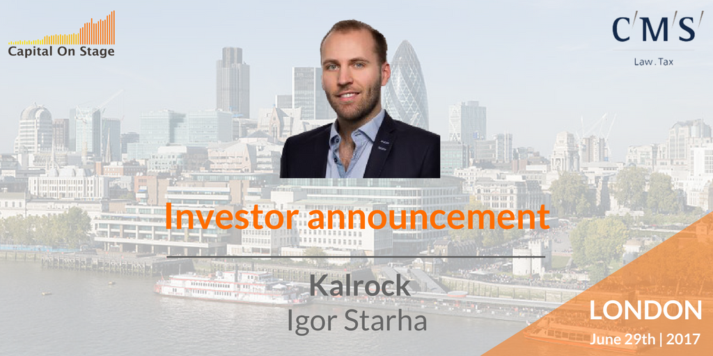 CapitalOnStage's tweet photo. Number of Investors participating is #growing. Happy to announce: @IgorStarha from #Kalrock. #COSLON17 #InvestorAnnouncement https://t.co/CCHmWhyZzM