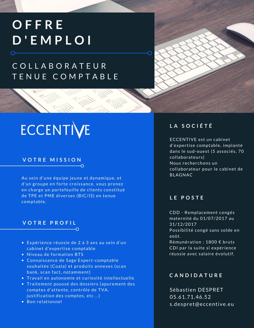 On continue dans notre lancée! Notre cabinet toulousain recrute un collaborateur ! #recrutement #juridique #expertisecomptable #jointheteam