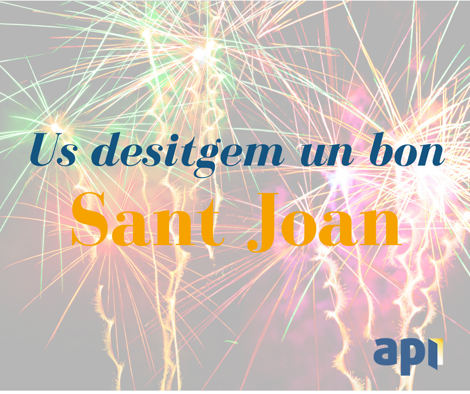 apicatalunya's tweet photo. Des del col·lectiu API us volem desitjar una molt bona revetlla. ¡Felicitats a tots els Joans i Joanes! #ProfessionalsAPI #NitDeSantJoan https://t.co/HHesbSyqBi