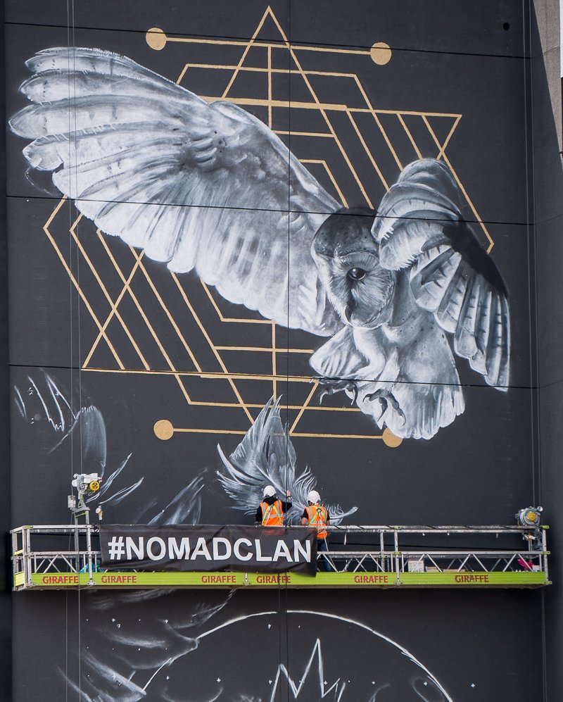leedsliving's tweet photo. Loving the detail on the Owl. #nomadclan #streetart #leeds https://t.co/GQ1S6LOAaz