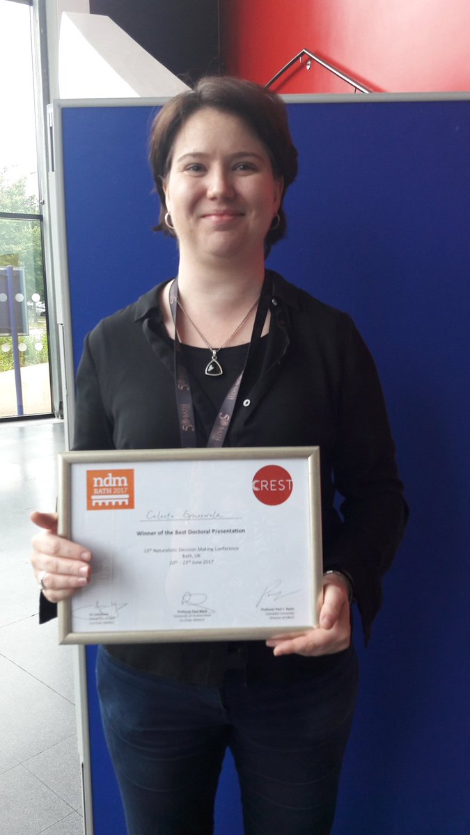drnikkipower's tweet photo. Congratulations to Celeste Groenewald! Winner of the @crest_research award for Best Doctoral Presentation at #NDM13 ! https://t.co/HmR2kJXdGg