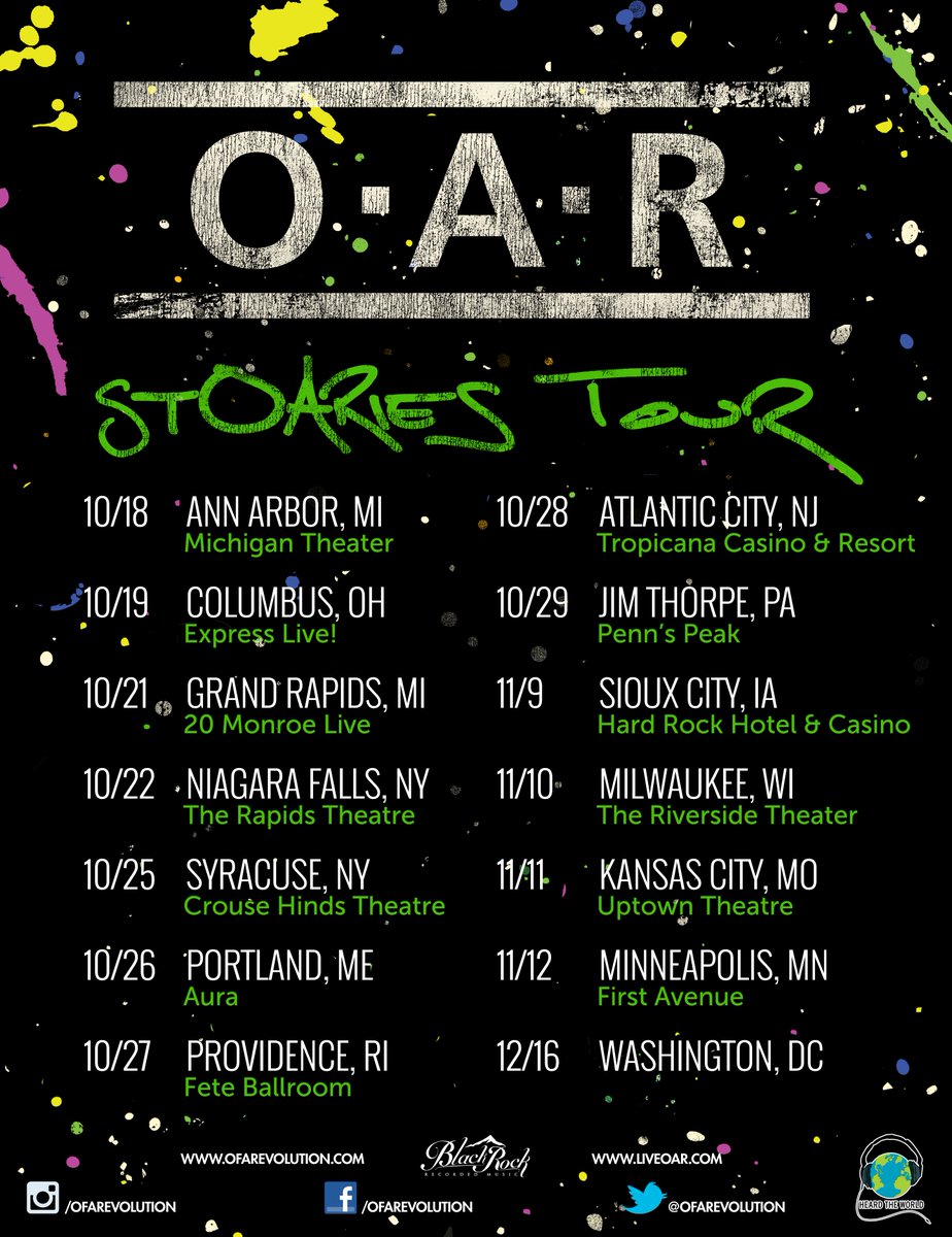 #stOARies Tour tickets are available TODAY, starting at 10am EST in select markets! Go to ofarevolution.com/tour for all info!!