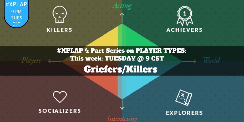mrmatera's tweet photo. We are how we game? Learn how player types help you unlock students growth. #XPLAP @ 9CST on Tuesdays. @mrmatera &amp; @tishrich host each week! https://t.co/9DVRnTXcBP