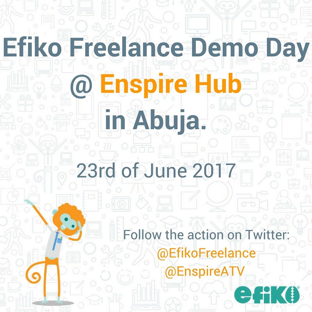 T minus 2.5hours till #efikofreelaceXenspirehub Follow the action here on Twitter! #Nigeria #Abuja #NigerianStartup #EfikoFreelance