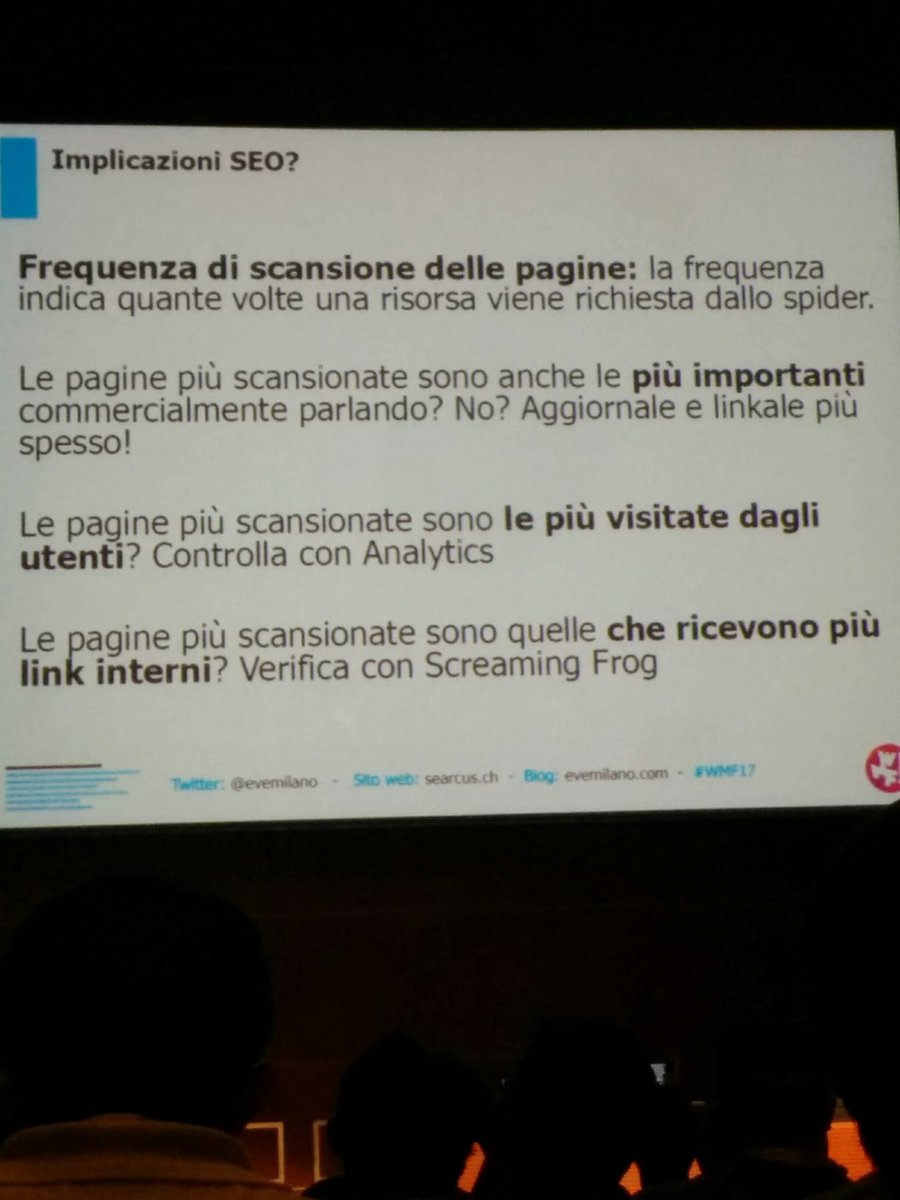 Perché analizzare i log del server nella #SEO #wmf17 <a href="/EVEMilano/">Giovanni Sacheli</a>