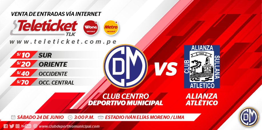 CCDMunicipal's tweet photo. #TorneoApertura
#Fecha6
#CDMvsAAS
Compra tus entradas en los módulos de @teleticketperu o en la web https://t.co/PPTXg8kWhA
#EchaMuni https://t.co/h5VJ6FCfqP