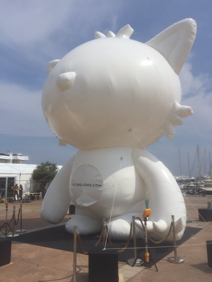 xpangler's tweet photo. It's a giant inflatable #NotHelloKitty at #CannesLions for https://t.co/8XUz1wvZAC https://t.co/Mk7HawMxMo