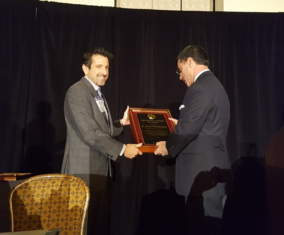 TheFlaBar's tweet photo. @criminalDfense @MichaelHiger1 @PBC_FAWL @BergerSingerman @legallyrenee @THE_johnstewart @Broward_Bar Next President's Award goes to Sarasota's Scott Westheimer - our incoming Communications Committee Chair!

Congrats! #MyFloridaBar https://t.co/91usuIDBs9