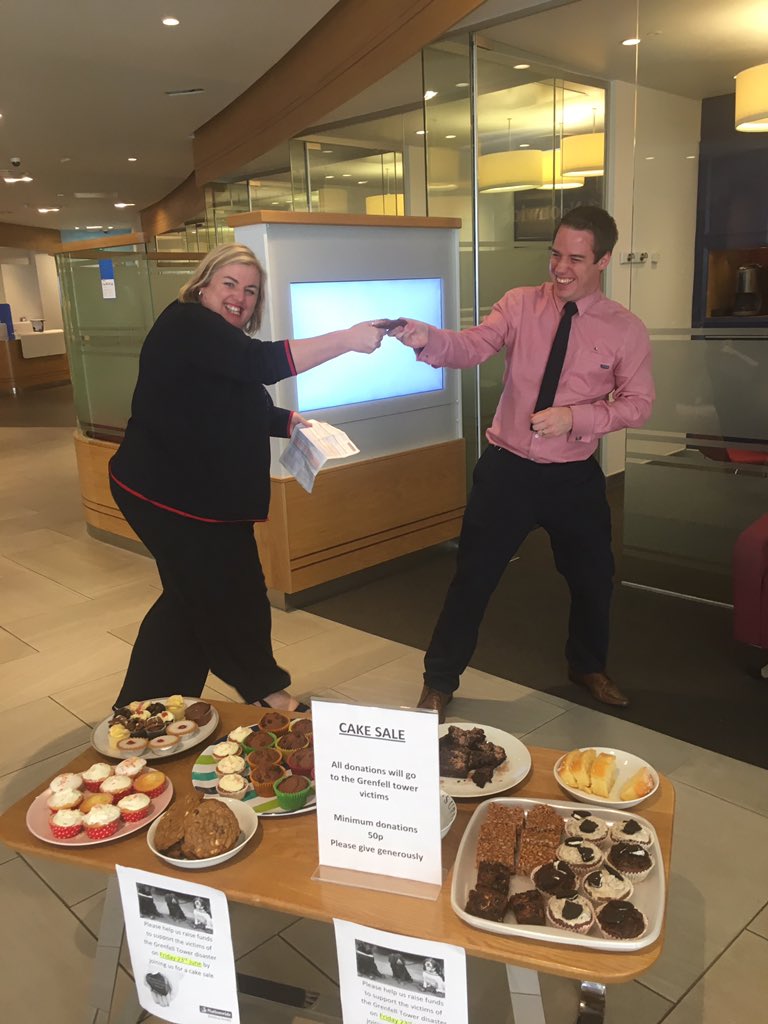pipsiidaisy16's tweet photo. Cake sale in #guildford for the Grenfell tower victims🍰 thank you to the lovely family who donated £15💜 #cookiewar @Dalbs1984 @chimpimpey https://t.co/pl9iP6kAK5