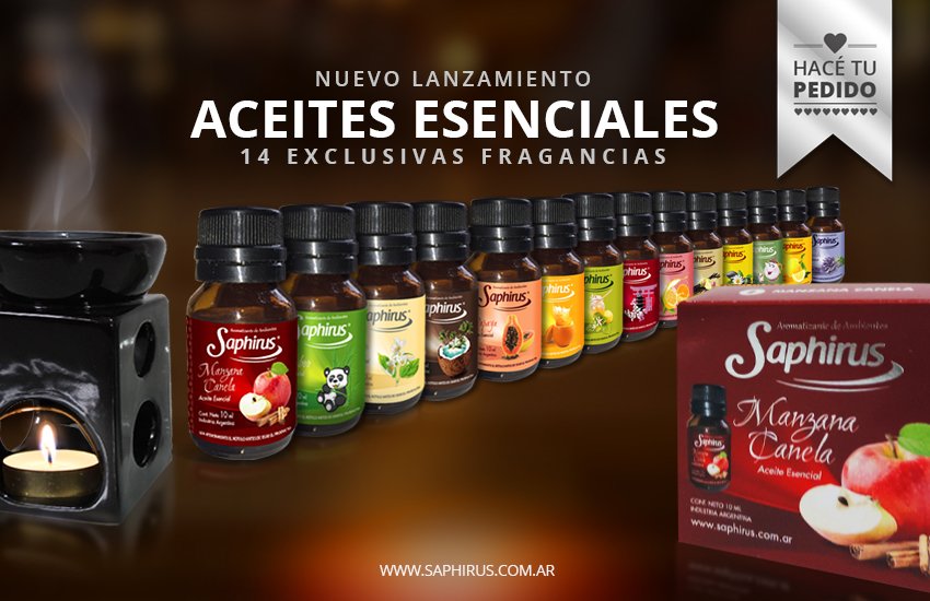 Nuevos #AceitesEsenciales #Saphirus
 14 Exclusivas Fragancias
 Realiza hoy tu pedido!
 saphirus.com.ar