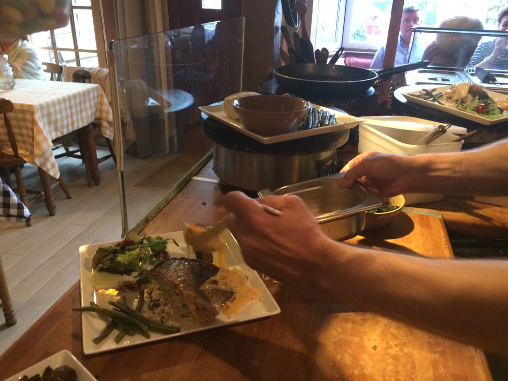 Fresh Anglesey bass Anglesey new potatoes French cooking match made in heaven <a href="/Mojos_creperie/">Mojos creperie</a>