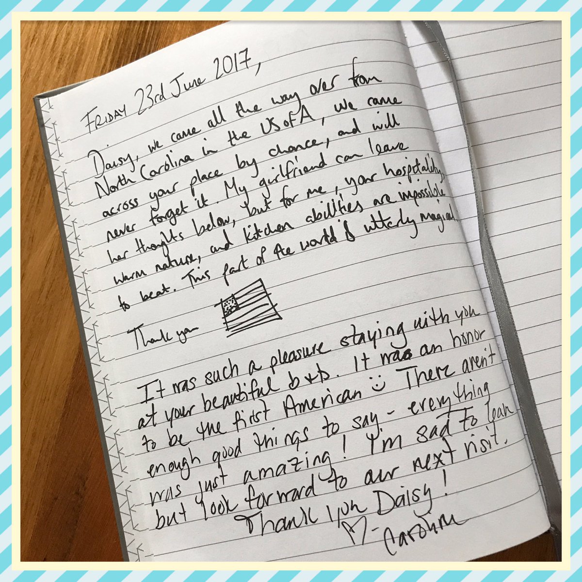 We had our first international guests stay last night! #mountpleasantfarmbnb 🇺🇸🇺🇸🇺🇸