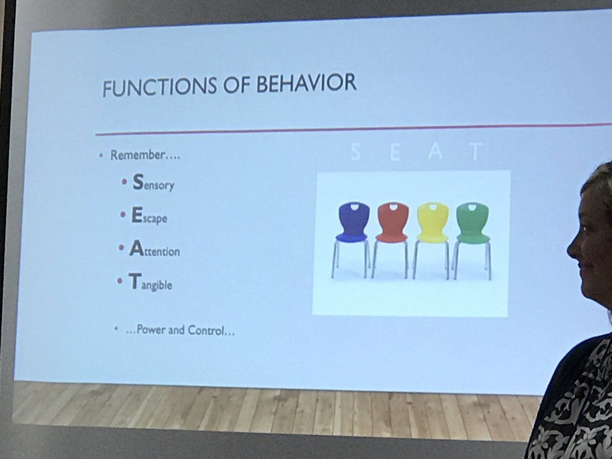 nationaldeafed's tweet photo. Language doesn't always change a behavior. There are four different functions of behavior. #deafdiversity #autism #deafed #ndec2017 https://t.co/7rEqqPZ7CM