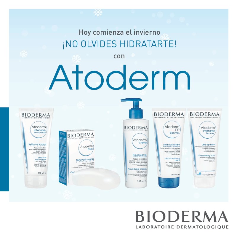 BiodermaArg's tweet photo. ❄️☃️❄️¡Llegó el invierno! Y con él, la piel tiende a resecarse...
Para prevenir la deshidratación cutánea, probá la línea Atoderm❄️☃️❄️ https://t.co/R9T0o45JU6
