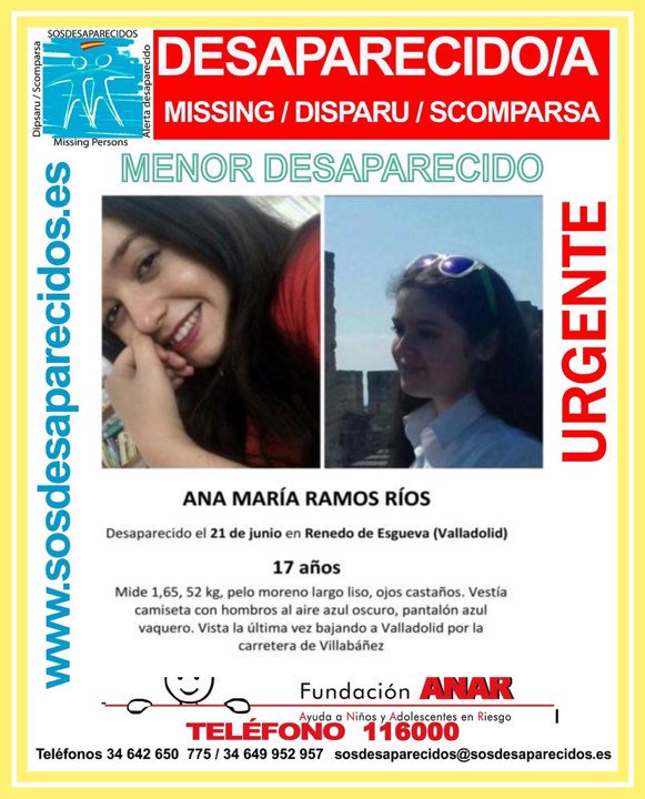 guardiacivil's tweet photo. #ContinuaDesaparecida
Seguimos buscando a Ana María, una #menor que ha #desaparecido en Esgueva #Valladolid
Si la ves
📞062
📞112 https://t.co/WjxMla592m