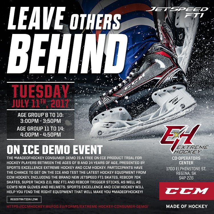 extremehockey's tweet photo. CCM On Ice Demo Event! Limited space, register while you can #madeofhockey #ccm https://t.co/5wPcl0N5Js