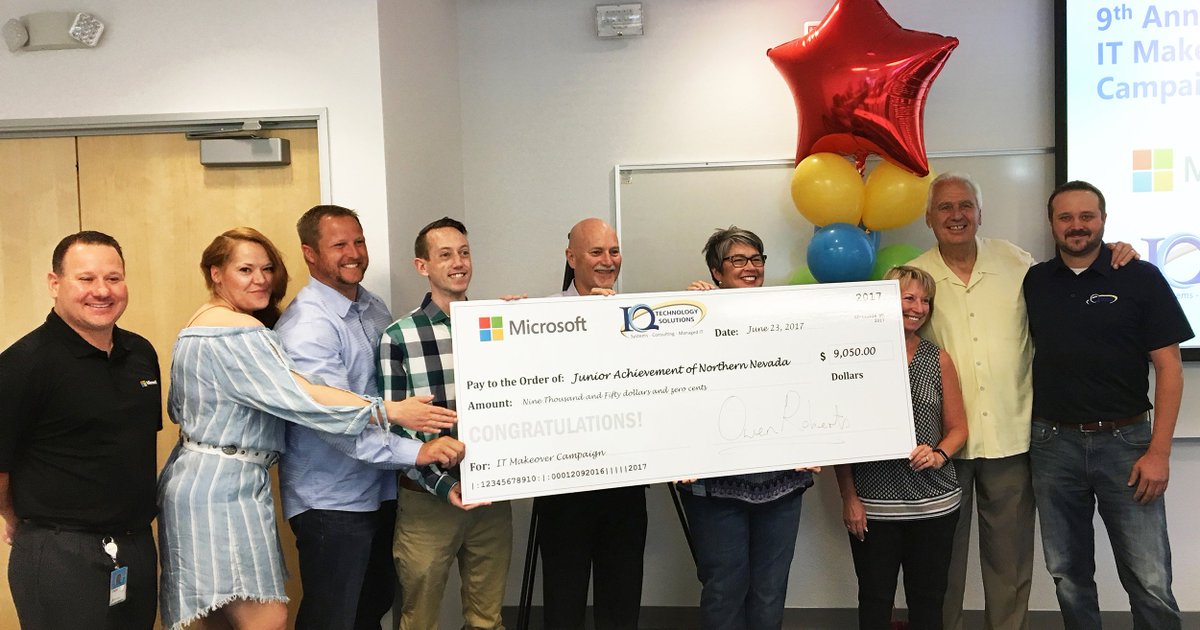MicrosoftReno's tweet photo. Microsoft Reno and @iqisit awarded $20k to four local nonprofits via the annual #ITMakeover Campaign. https://t.co/xjIledsRUG