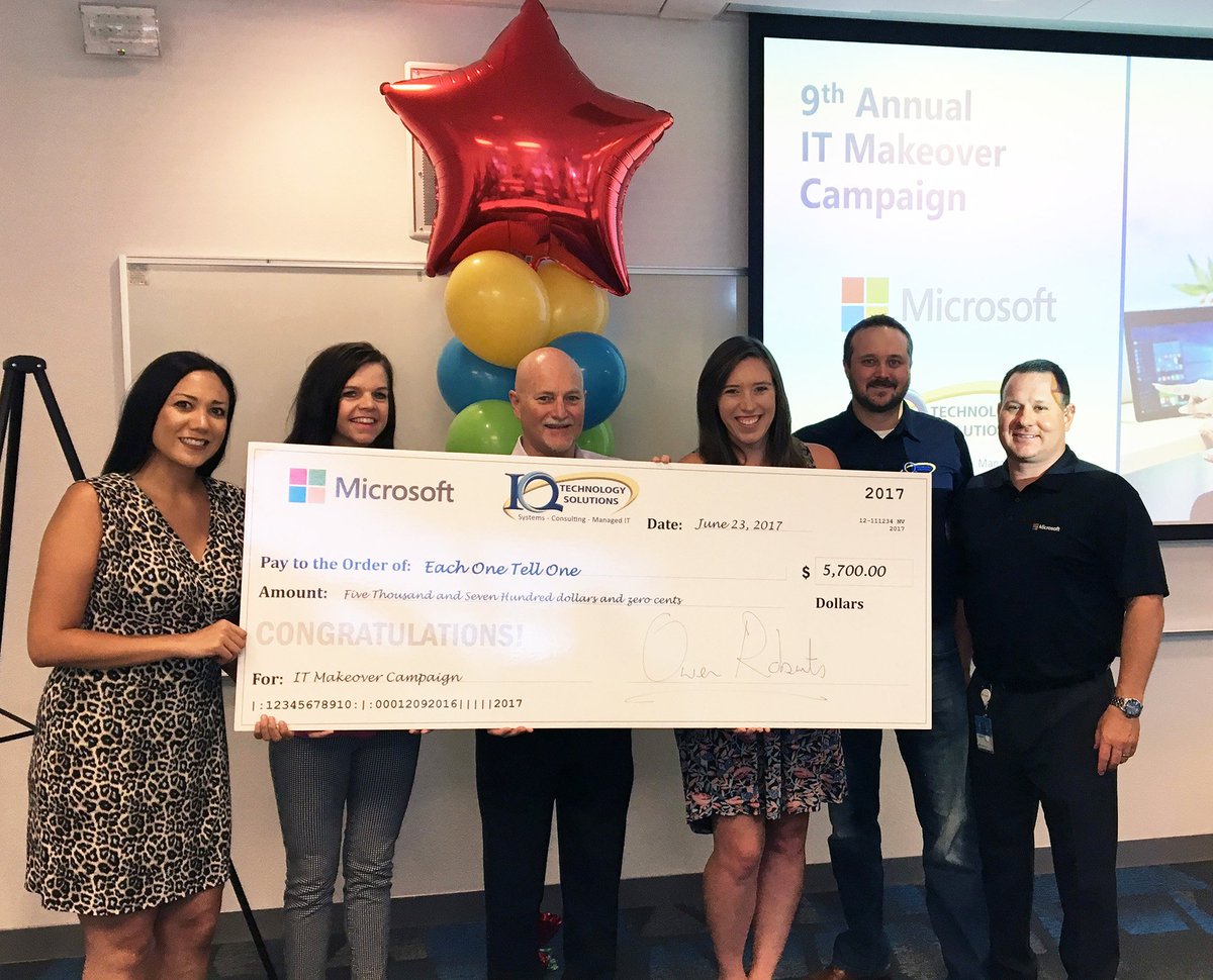 MicrosoftReno's tweet photo. Microsoft Reno and @iqisit awarded $20k to four local nonprofits via the annual #ITMakeover Campaign. https://t.co/xjIledsRUG