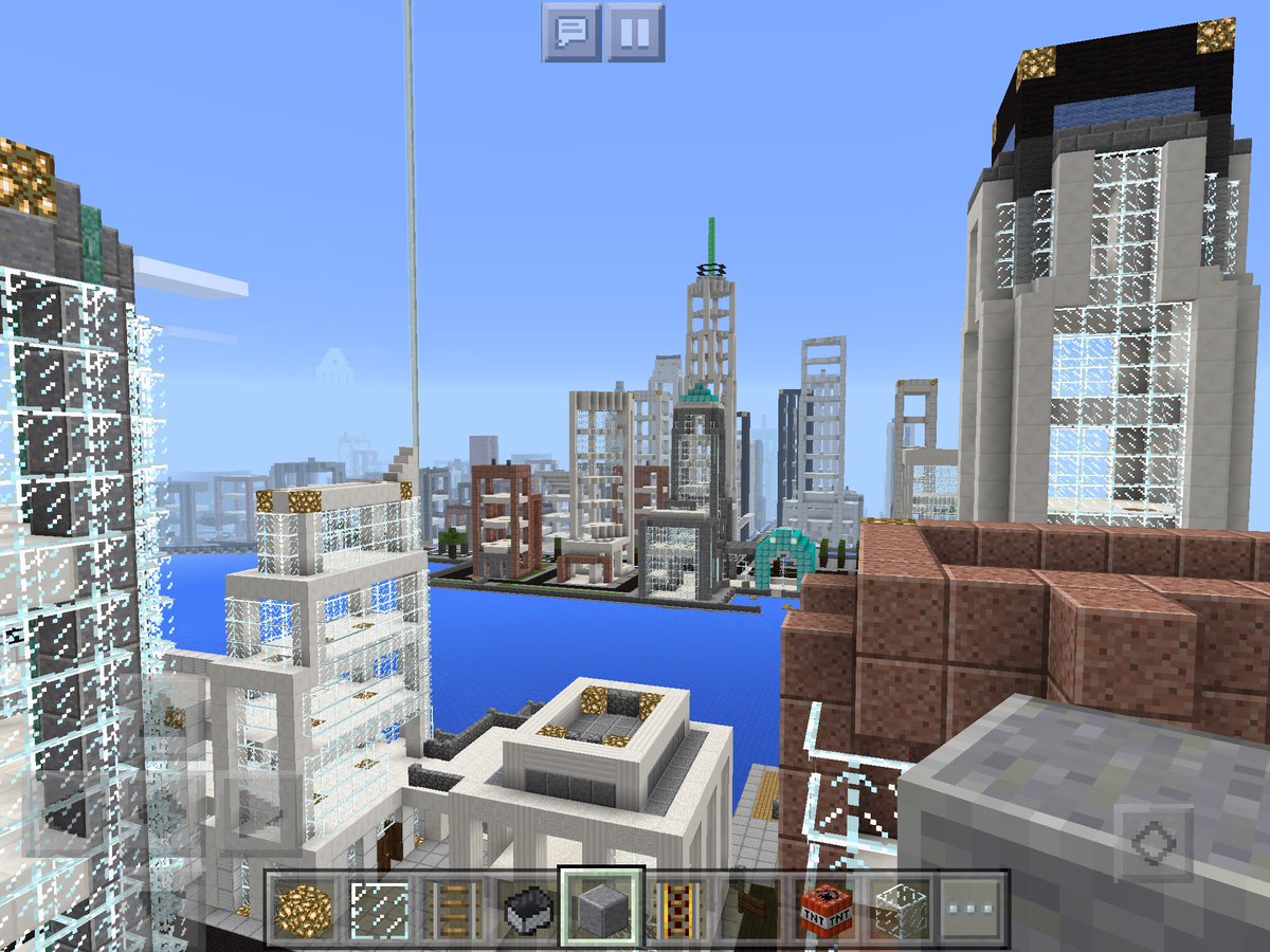 NYC_Minecraft's tweet photo. Views from Jersey City &amp; photos from Exchange Place Station on the Path #nyc #mcpe #minecraft #creativemode #mc #wtc #path https://t.co/3zitlnS2hP