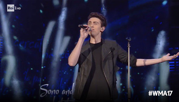 RaiUno's tweet photo. Caro diario, sto ascoltando un @michele_bravi straordinario 😲
#WMA17 https://t.co/cFovPMpy37