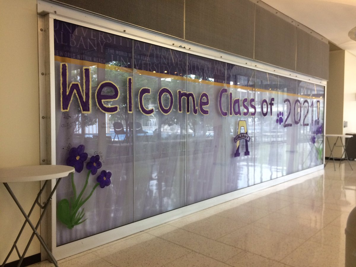 UAlbanyOTP's tweet photo. Hey #UAlbany21 we're excited to kick off freshman orientation on Monday! 💜💛 https://t.co/2hNE5fAfrZ