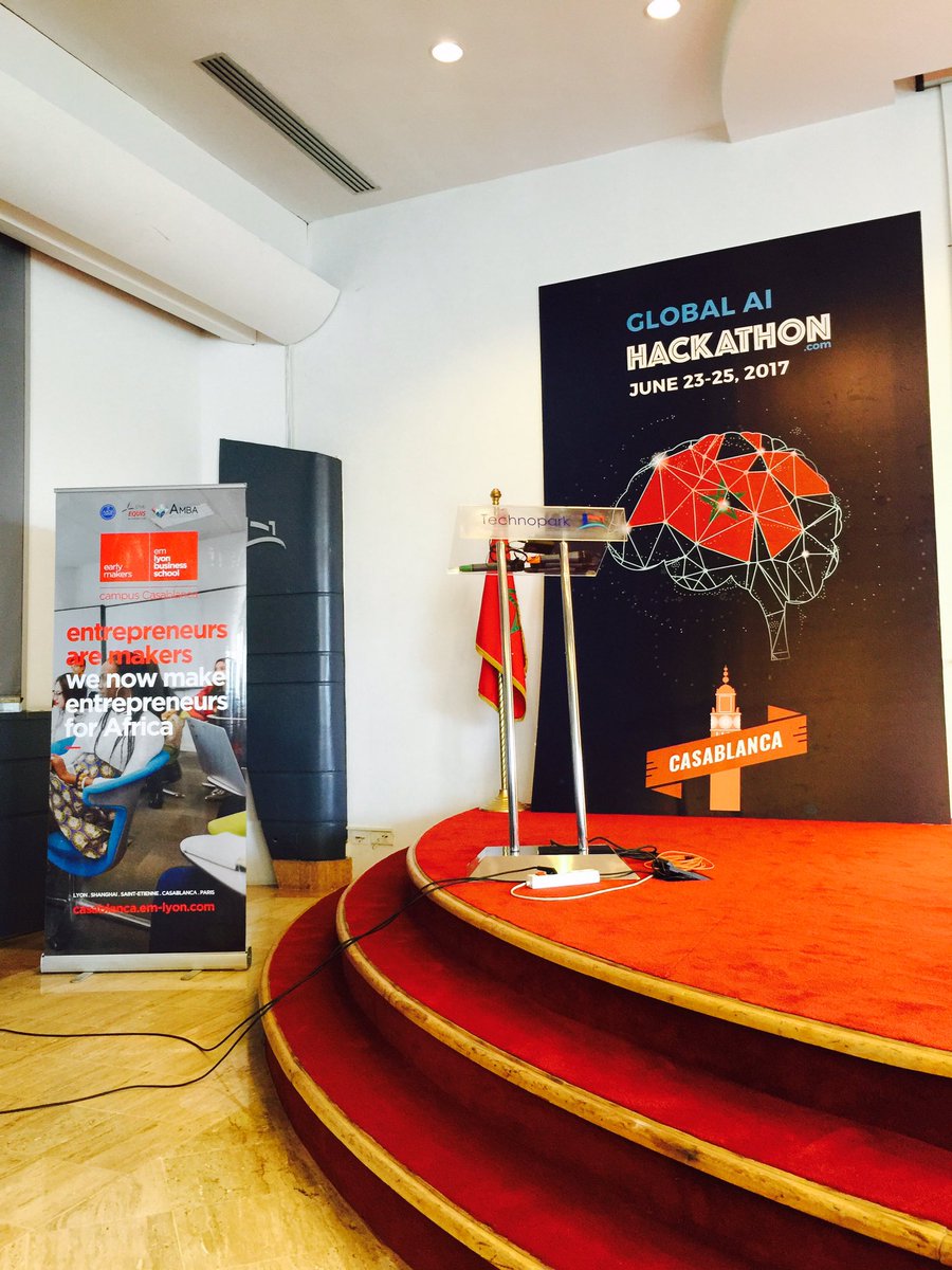 imenebc's tweet photo. Dans quelques instants lancement du #aiGlobalHackathon avec @emlyon_casa @EMLYON comme partenaire académique #ai #hackathon https://t.co/cd5KcTNhJr