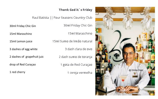 4SeasonsCountry's tweet photo. Join Raul for a drink this evening, try his specialty #Cocktail called Thank God it's #friday #drinksdiary @4SeasonsCountry #quintadolago https://t.co/nRd8AVNEgw