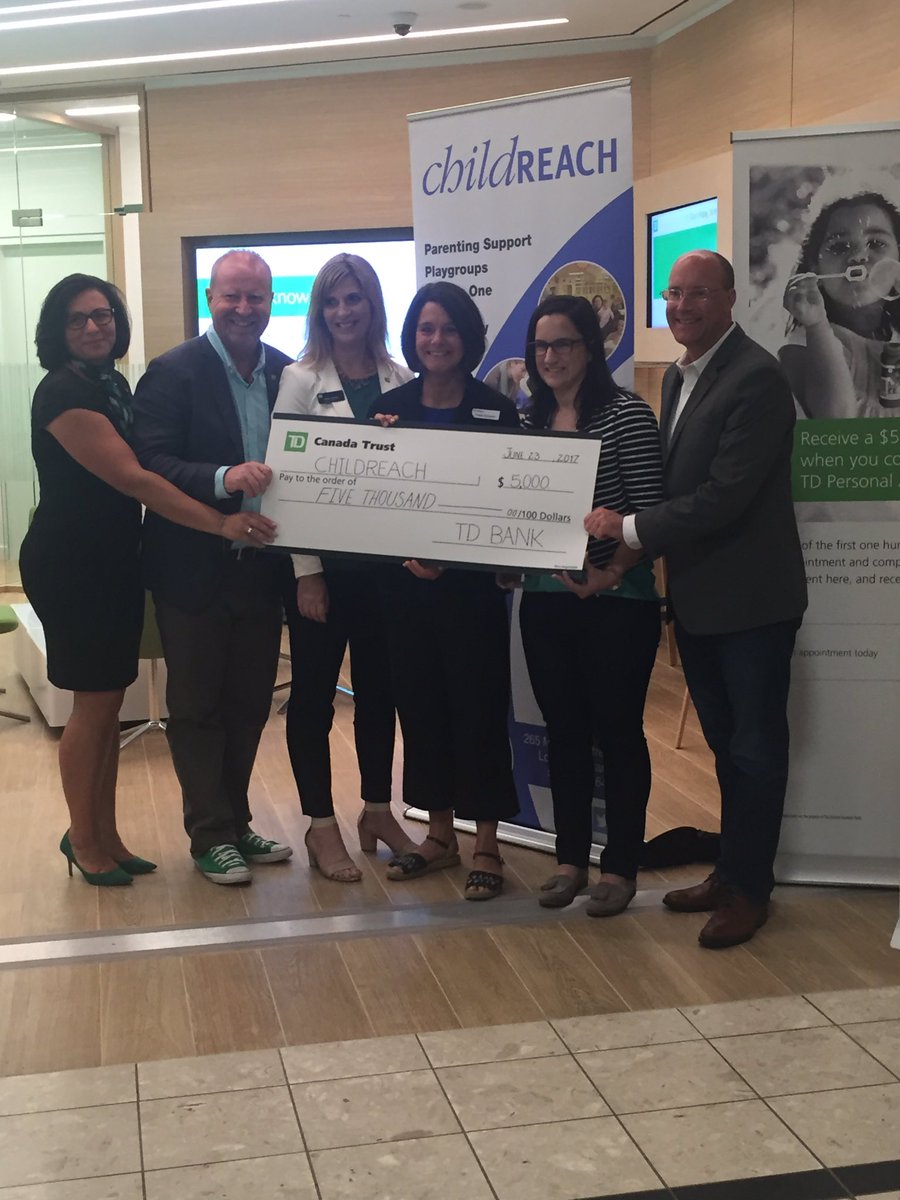 Congratulations <a href="/TD_Canada/">TD (Canada)</a> on the opening of your innovative new branch in #LdnOnt and your donation to <a href="/Childreach/">Childreach</a>.