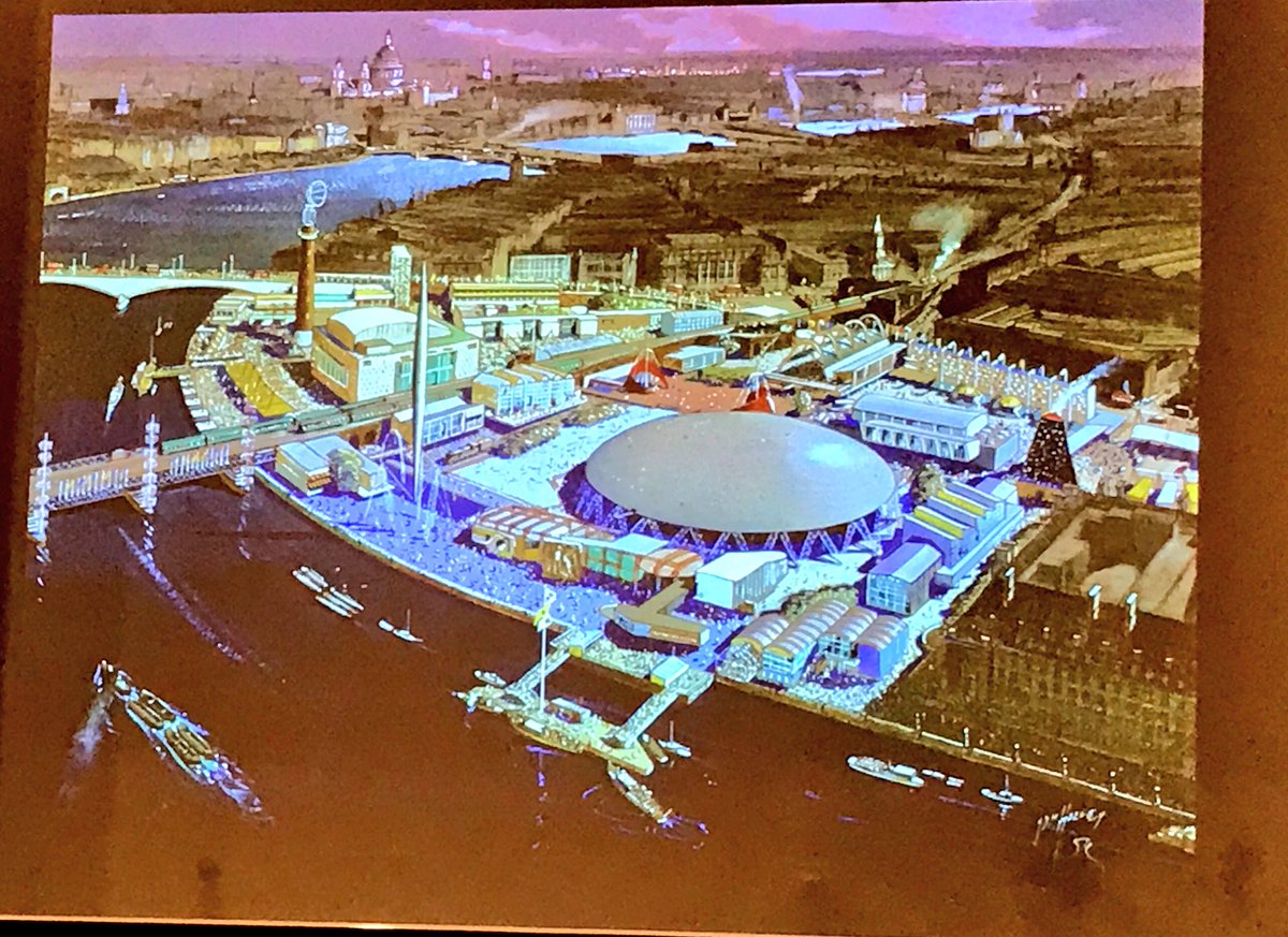sjhalpin's tweet photo. Hearing about how govt built a 'brief city' after the war - with discovery domes etc. Festival hall is last remnant. Amazing. #11EiTC https://t.co/zHYZ79tMRJ