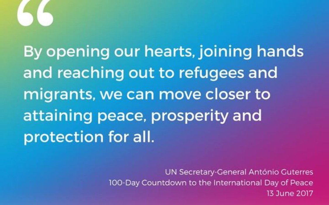 UNGeneva's tweet photo. "There is more to achieving peace than laying down weapons" - UN SG @antonioguterres 

#jointogether https://t.co/BNmxhEiP8a https://t.co/KGlHaLGF4a