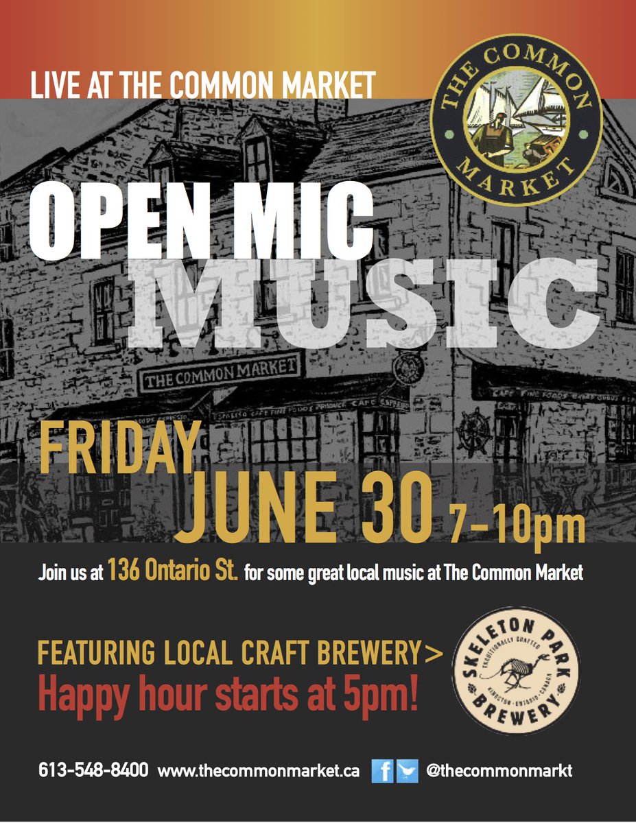 TheCommonMarkt's tweet photo. Join us next friday for happy hour and our open mic night #ygk https://t.co/OgEgeROPZ1