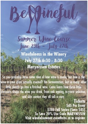 Marynissen's tweet photo. Have you purchased your tickets yet for @bewineful here at Marynissen! See you on July 27th 6:30-8:30pm! #marynissenestates #Niagara #wine https://t.co/rfqKuiZvFN
