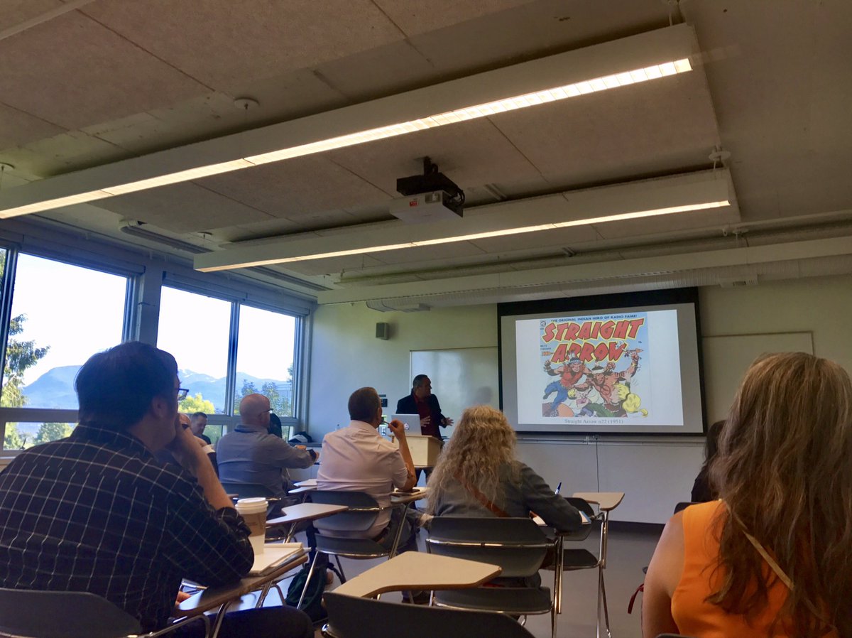 cmmitchell6's tweet photo. #NAISA2017 Day 2 🌐 Learning about Native Representations in Comic Books. Not a bad way to start this Friday morning #Conference #workthings https://t.co/fWvPXgtVeG