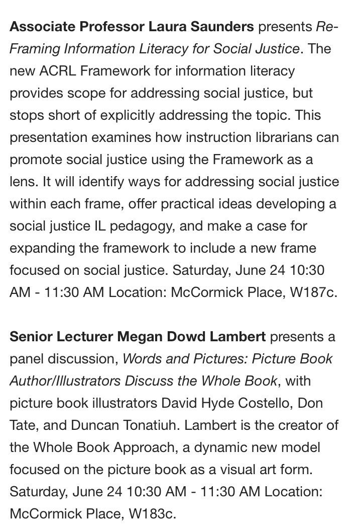 SimmonsSLIS's tweet photo. @LBWicket @profeileenabels + #SimmonsSLIS prof @bibliolaura & #SimmonsCSCL's @MDowdLambert will present as well! https://t.co/wossytxJkR