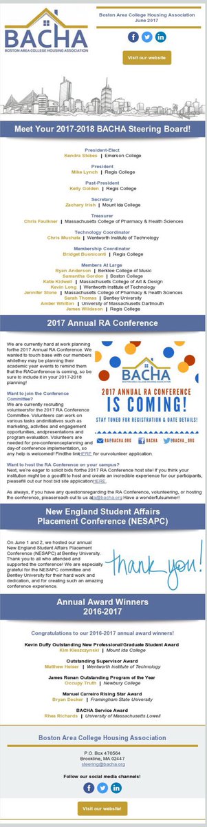 Want to join the RA Conference Committee and/or host the event at your institution? See our newsletter for info!

myemail.constantcontact.com/BACHA-Newslett…