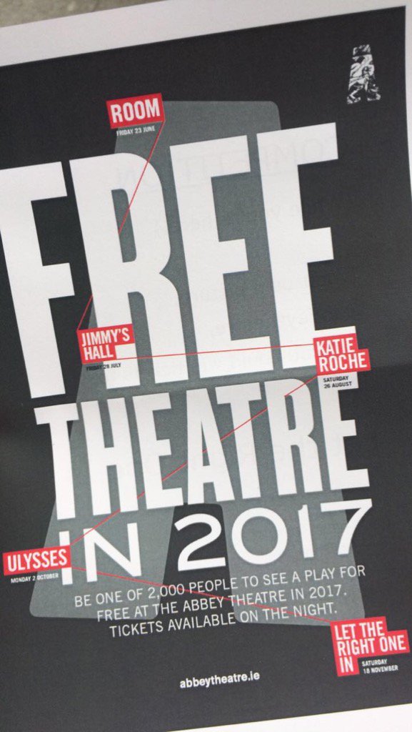 ThomasC1252's tweet photo. @abbeytheatre Any excuse to see a show 😜 #FreeFirstPreviews #RoomThePlay #FreeTheatre https://t.co/xnNLWuPBgg