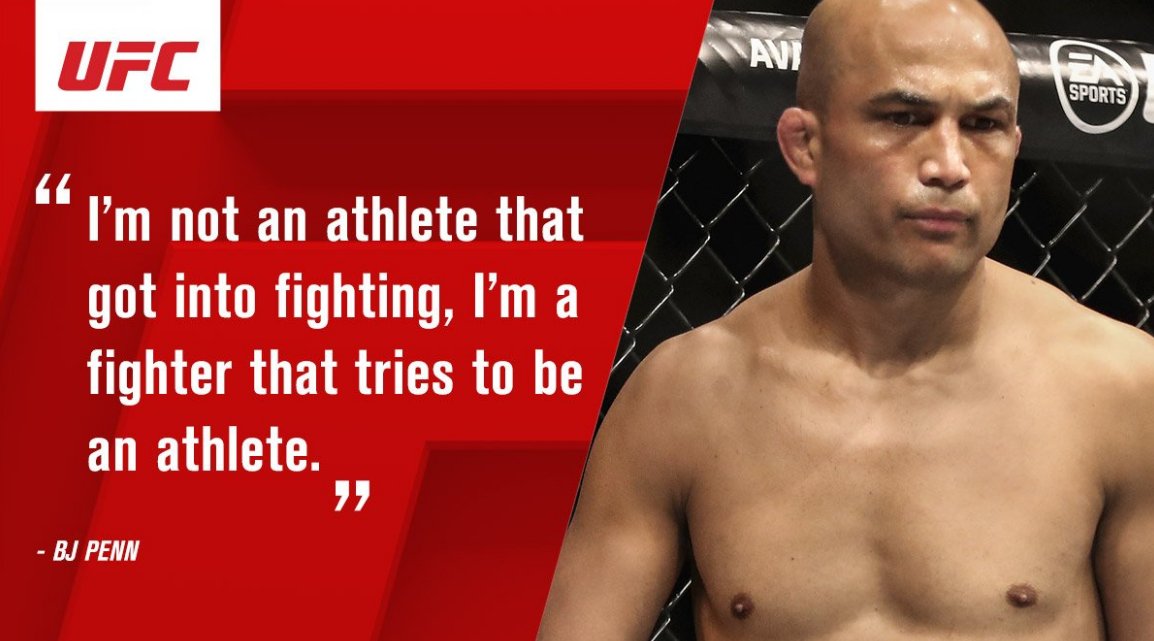 UFC_France's tweet photo. "Je ne suis pas un athlète qui s'est mis à combattre mais un combattant qui tente d'être athlète." BJ Penn
#UFCOKC https://t.co/bbekfsABXz